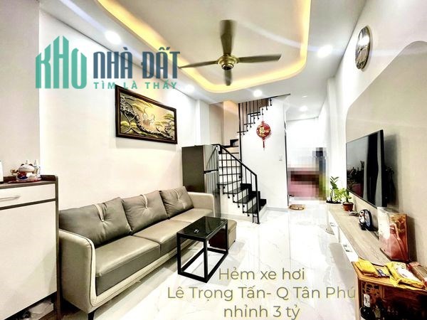 NHÀ ĐẸP TÂN PHÚ - HẺM XE HƠI  QUAY ĐẦU THÔNG TỨ PHÍA  - 2PN - 2 TẦNG - TẶNG FULL NỘI THẤT CAO CẤP