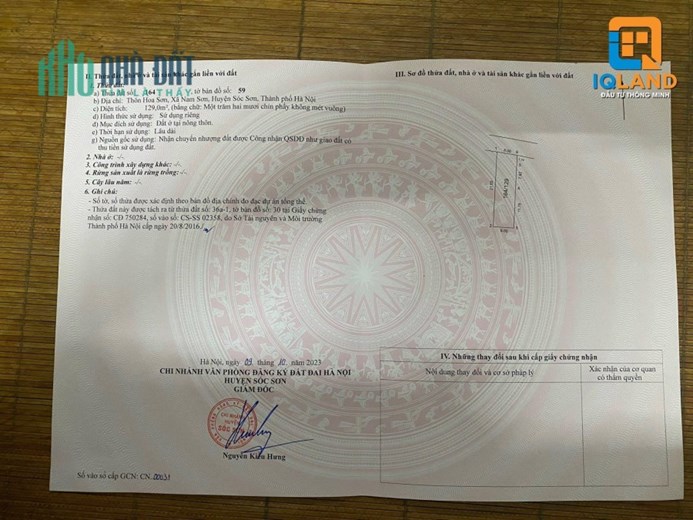 Bán đất trục chính Hoa Sơn-Nam Sơn-Ss 129m giá chưa tới 1 tỷ