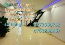 Nhà Đẹp Rẻ Hẻm 3 bác Ngang 4.2 x 8- 3 Phòng Ngũ2Wc Q4 Dưới 2,9 tỷ