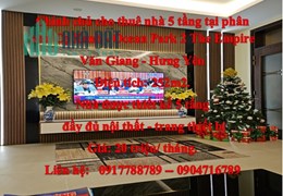 Chính chủ cho thuê nhà 5 tầng tại phân khu Cọ Xanh - Ocean Park 2 The Empire, Văn Giang, Hưng Yên.