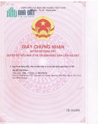 Chính chủ bán gấp nhà xã Bình Mỹ 600m2 SHR giảm sâu còn 4.6 tỷ. Lh:0983545939.