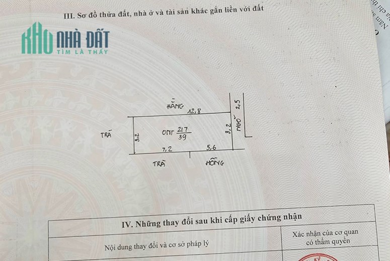 39m phun thổ cư, vuông vắn như bánh chưng 
- Chỉ vài trăm mét là đến trường cấp ba Chương Mỹ A và