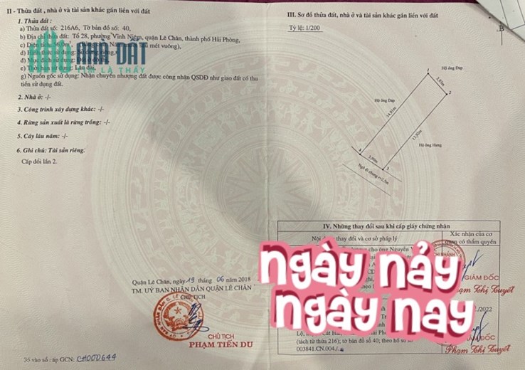 Bán nhà phố Vĩnh Tiến - Lê Chân, 56m 4 tầng GIÁ 3.4 tỉ ngõ cực nông
