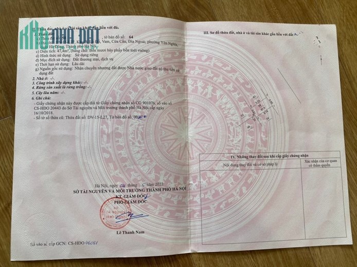 Chính chủ cần bán đất dịch vụ địa chỉ: khu B gần chung cư ct4 phường Yên Nghĩa, Hà Đông, Hà Nội
