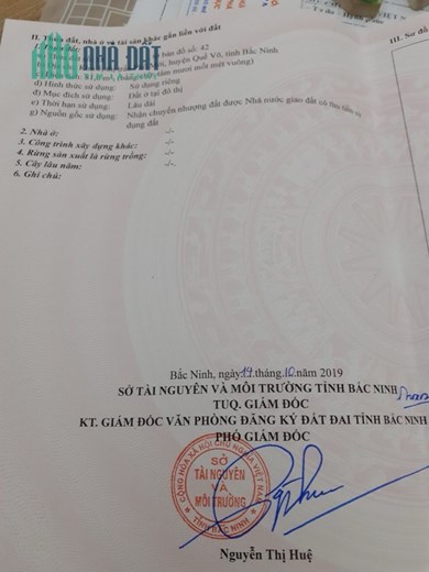 Chính chủ cần bán gấp trong ngày lô đất  tại  Khu 5 TT Phố Mới, Huyện Quế Võ, Bắc Ninh