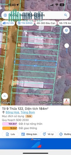 Bán 2 đất Trảng Bom full thổ, sổ sẵn. Liền kề sân bay, cao tốc. 2,7 tỷ/lô 184m2.