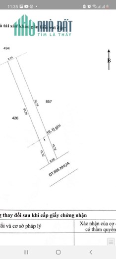 6x68m mặt tiền tỉnh lộ 865,thị trấn Mỹ Phước,Tân Phước,Tiền Giang