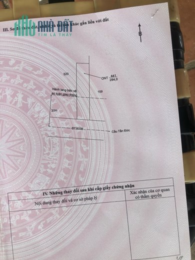 Bán lô đất thổ mặt tiền Tỉnh Lộ 833B giá 2,7 tỷ