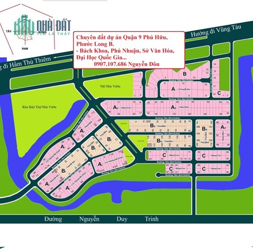 Đất nền dự án Đầu tư tốt KDC Đại Học Bách Khoa phường Phú Hữu Quận 9 đã sổ đỏ đường Nguyễn Duy Trinh