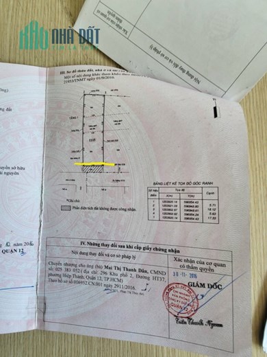 Chính chủ cần bán lô đất vị trí đẹp khu nhà lầu ngay trung tâm Quận 12, giá hạt dẻ