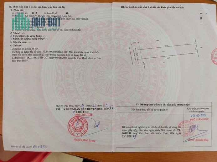 Chính Chủ Cần Bán Nhanh 3 Lô Đất Full Thổ Cư 100%, ngay sát dự án Vinhomes Hậu Nghĩa