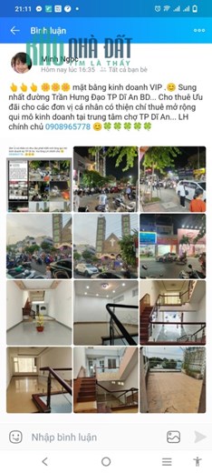 Cần Cho Thuê Mặt Bằng Vị Trí VÀNG Khu Kinh Doanh VIP Trần Hưng Đạo Tp Dĩ An
