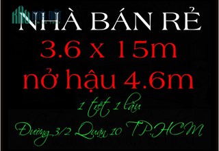Giảm mạnh nhà phố rẻ 1 trệt 1 lầu góc 2 mặt tiền 3/2 Quận 10 TP.HCM