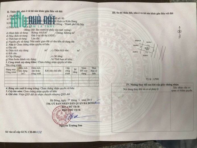 GIÁ ĐẦU TƯ. Lô 65m Đất Đấu Giá KIẾN HƯNG - HÀ ĐÔNG. LH: 0982693883