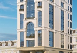 Cho Thuê Tòa Văn Phòng 9 Tầng MP Hàng Chuối. DT 230m2.MT 11m.Vị Trí Lô Góc. Giá 500tr/th