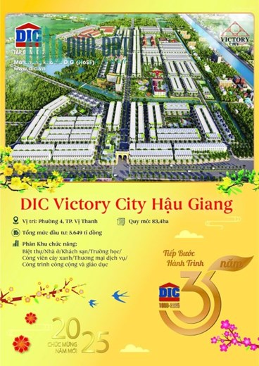Mở bán Đất nền sẵn sổ TTTP -  DIC Victory Hậu Giang ưu đãi chiết khấu lên tới 10% trực tiếp từ CDT