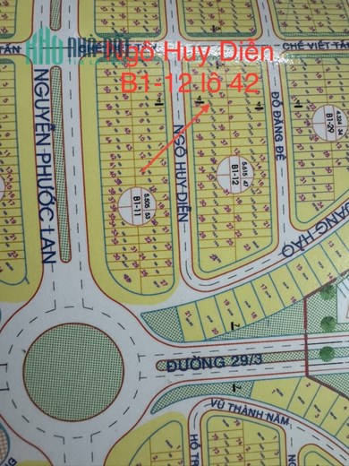 Đất Cầu Hòa Xuân,B1.12 lô 42,Đường Ngô Huy Diễn.giá: 5,3 tỷ