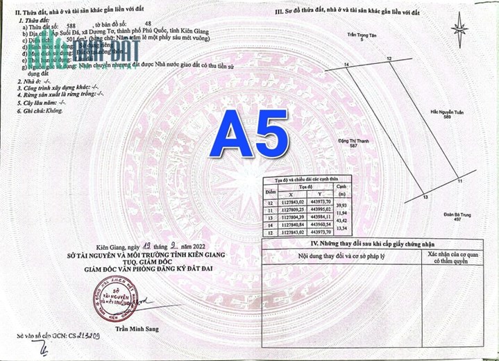Bán đất Biệt Tự, Kiên Giang, Phú Quốc,  GIÁ  3TY DT 500m2