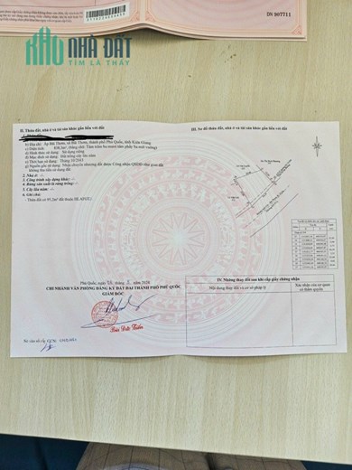 bán lô đất 4tr/m2 bãi thơm phú quốc DT 1000m2 mặt đường DT 973 083 2865 116