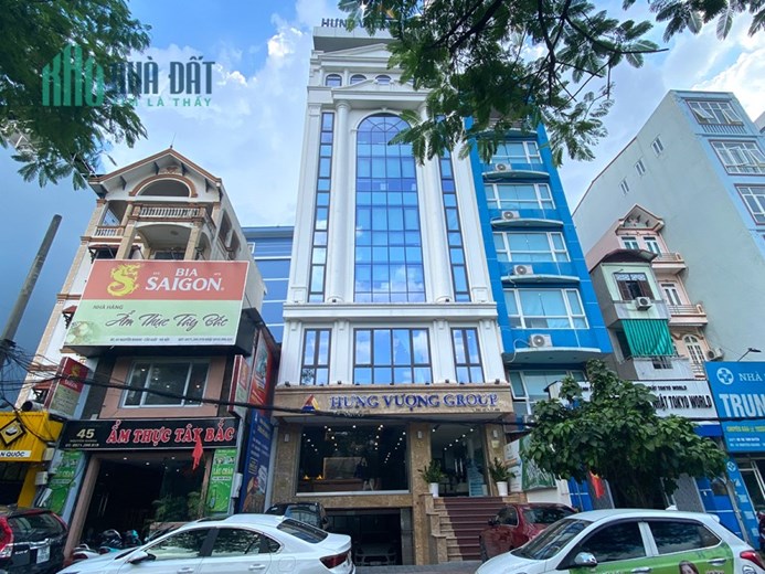 Cho Thuê Tòa Văn Phòng 9 Tầng MP Nguyễn Khang.Vị trí đắc địa. DT 160m2.MT 9m. Giá 300tr/th