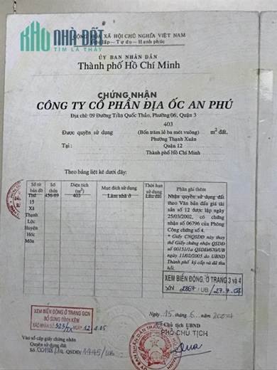 Bán biệt thự + kho 845m2 khu BT Thạnh Xuân Quận 12