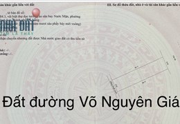 Đất mặt tiền Võ Nguyên Giáp , 6x26=157m2 ,H:Đông,giá: 21 tỷ