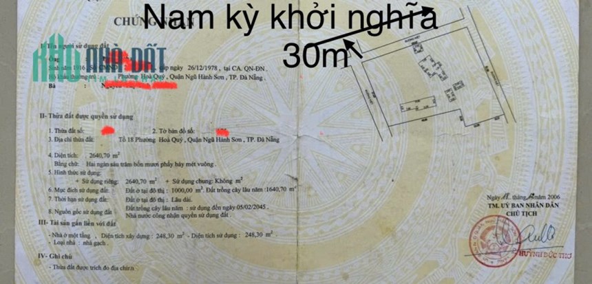 2640m2 Đất kiệt Nam Kỳ Khởi Nghĩa,xe công vào tốt,giá 27 tỷ