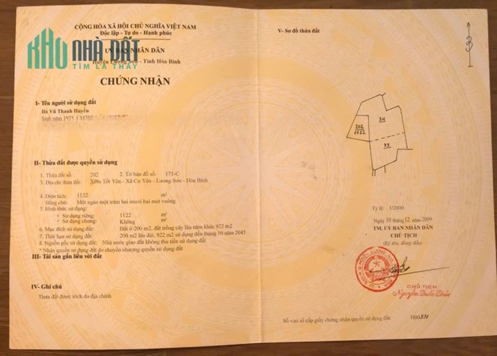 BÁN LÔ ĐẤT BÁM SUỐI – CƯ YÊN, LƯƠNG SƠN, HÒA BÌNH