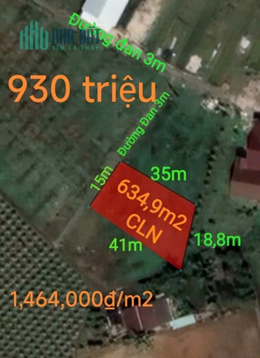 Bán đất vườn chuyển thổ gần Quốc Lộ 50B giá 930 triệu