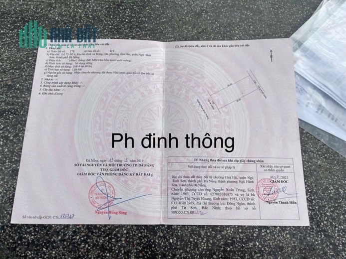 140 m2/7,5 tỷ đường Phan Đình Thông,sát Biển,Bv 600 giường.