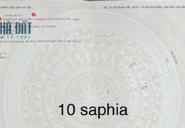19tỷ/140m2.Đất đường  10,5M ,khu SaPhia, nhìn ra Biển Sơn Thủy .H:Đông