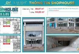 Cho thuê Shophouse Lavida Plus – Vị trí vàng Nguyễn Văn Linh, phù hợp kinh doanh F&B