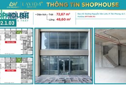 Cho thuê Shophouse Lavida Plus – Mặt bằng chuẩn mở showroom, văn phòng Quận 7