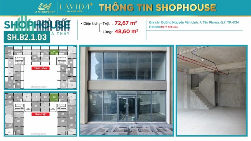 Cho thuê Shophouse Lavida Plus – Mặt bằng chuẩn mở showroom, văn phòng Quận 7