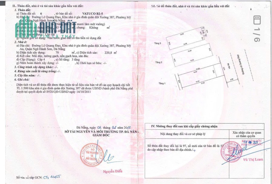 25,6 tỷ/220m2,Nhà 3 tấm,Đường Lê Quang Đạo,sát Biển Mỹ Khê Đà Nẵng