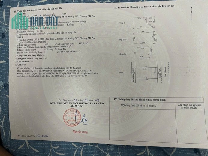 867m2/50 tỷ.Bán khách sạn 6 tầng đường Lê Lộ, sát Biển Mỹ Khê,Phường Ngũ Hành Sơn.