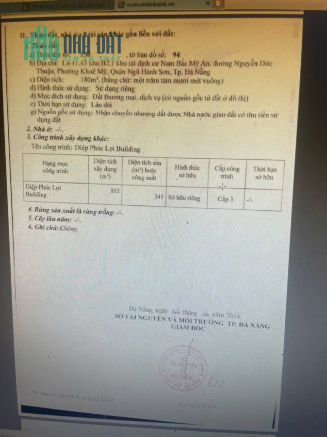 180m2/ 21,5 tỷ Nhà 2 Tầng,Đường Nguyễn Đức Thuận rộng 15m lề 9m, sát Biển Sơn Thủy,H:Bắc