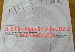3 lô liền ,300m2/ 27 tỷ Đất đường Nguyễn Xiển, Sát biển Sơn Thủy,NHSơn, Đ Nẵng