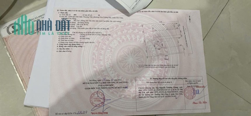 1,6 tỷ./căn.Bán Chung Cư đầu hồi, tầng 3,Sát Chợ Hòa Cường, kiệt 100 Châu Thượng Văn
