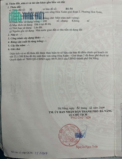 6,2 tỷ/100m2. BÁN ĐẤT THANH LƯƠNG 15 - HƯỚNG ĐÔNG NAM , HÒA XUÂN,Đà Nẵng