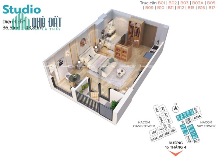 CĂN HỘ CAO CẤP HACOM TOWER THANH TOÁN TRẢ GÓP TIỀN GỐC 1% MỖI THÁNG