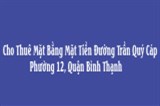 Cho Thuê Mặt Bằng Mặt Tiền Đường Trần Quý Cáp, Phường 12, Quận Bình Thạnh