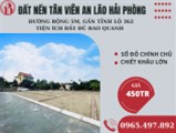 BÁN LÔ ĐẤT GẦN KHU CÔNG NGHIỆP AN LÃO HP