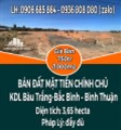 BÁN ĐẤT MẶT TIỀN CHÍNH CHỦ NGAY TRUNG TÂM KDL BÀU TRẮNG.