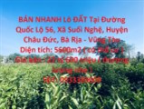 BÁN NHANH Lô ĐẤT Tại Châu Đức, BRVT