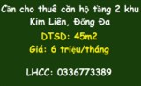 Cần cho thuê căn hộ tầng 2 khu Kim Liên, Đống Đa, 6tr/th; 0336773389