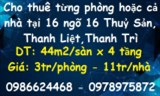 ✔️Cho thuê từng phòng hoặc cả nhà tại 16 ngõ 16 Thuỷ Sản, Thanh Liệt,Thanh Trì, 0986624468