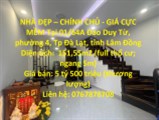 NHÀ ĐẸP – CHÍNH CHỦ - GIÁ CỰC MỀM Tại Phường 4, TP Đà Lạt, Lâm Đồng