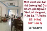 Mình chính chủ bán nhà đường Ngô Gia Khảm, gần Nguyễn Văn Linh đang mở, P.Trà Bá, TP.Pleiku