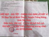 ĐẤT ĐẸP - GIÁ TỐT - CHÍNH CHỦ BÁN LÔ ĐẤT Vị Trí Đẹp Tại Khu TT Huyện Trảng Bàng